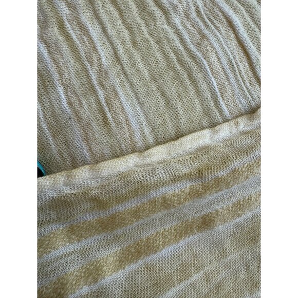 Treasure & Bond Yellow Cotton Scarf With Fringed Edges 78" X 35" - Picture 3 of 8